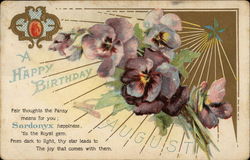 August - A Happy Birthday Postcard Postcard