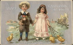 A Happy Eastertide be Yours With Children Postcard Postcard