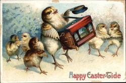 Happy Easter Tide With Chicks Postcard Postcard