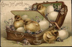 Easter Joy Attend You With Chicks Postcard Postcard