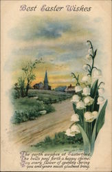 Best Easter Wishes, With Church and Lily of the Valley Flowers Ellen Clapsaddle Postcard Postcard