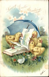 Loving Easter Greetings With Chicks Postcard Postcard