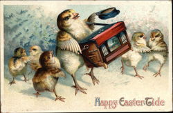 Happy Eastertide With Chicks Postcard Postcard