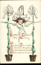 Easter Carol 14th Century With Angels Postcard Postcard