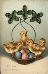 With Best Easter Wishes With Chicks Postcard Postcard