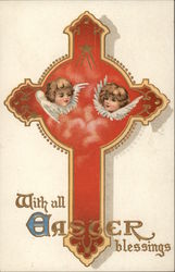 With All Easter Blessings Postcard