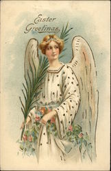 Easter Greetings With Angels Postcard Postcard