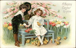 A Happy Easter to You With Children Postcard Postcard