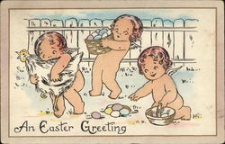 An Easter Greeting With Angels Postcard Postcard