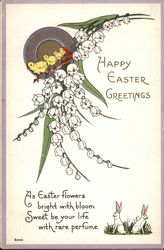 Happy Easter Greetings Flowers Postcard Postcard