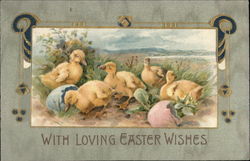 With Loving Easter Wishes, With Chicks Postcard Postcard