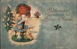 With Sincere Greetings for a Merry Christmas Postcard