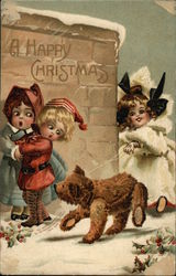 A Happy Christmas Children Postcard Postcard