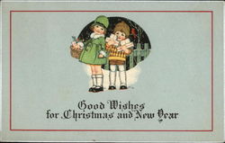 Good Wishes for Christmas and New Year Postcard