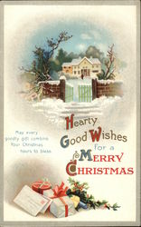 Hearty Good Wishes For a Merry Christmas Postcard Postcard