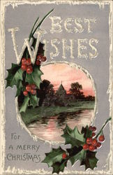 Best Wishes for a Merry Christmas Postcard