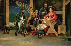 Nativity scene Christmas Postcard Postcard