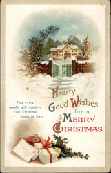 Hearty Good Wishes for a Merry Christmas Postcard Postcard