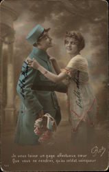 French Soldier and His Girl Postcard