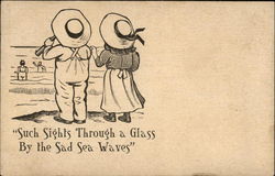 Such Sights Through a Glass by the Sad Sea Waves Children Postcard Postcard