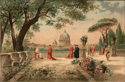 The Vatican Gardens, The Pope and Cardinals Postcard