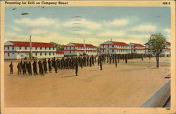 Preparing for Drill on Company Street Postcard