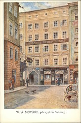 W.A. Mozart, geb. 1756 in Salzburg Music Postcard Postcard