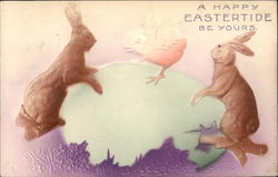 A Happy Eastertide be Yours With Bunnies Postcard Postcard