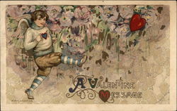 A Valentine Message Cupid Postcard Postcard