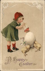 A Happy Easter With Children Postcard Postcard