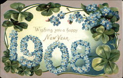 Wishing you a Happy New Year - 1908 Postcard