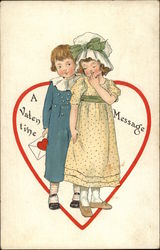 A Valentine Message Children Postcard Postcard