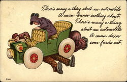 Car Breakdown Comic, Funny Postcard Postcard