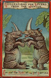 Suggestions for Lovers From the Jungle, I've got the "Rino" Let us get Married Postcard Postcard