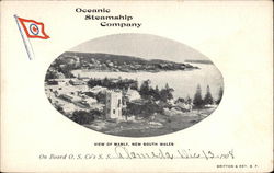 Oceanic Steamship Company, View of Manly, New South Wales Steamers Postcard Postcard