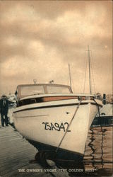 The Owner's Yacht, "The Golden West" Postcard