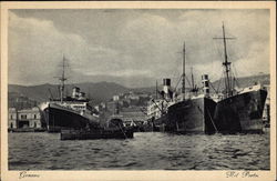 Boats at Harbor, Genova Postcard