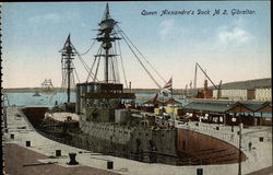 Queen Alexandra's Dock No. 2, Gibraltar Boats, Ships Postcard Postcard