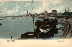 Ship at Port in Dusseldorf, Germany Postcard