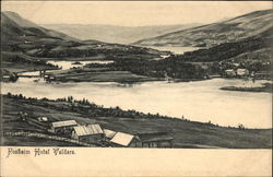 Scenic Sketch, with Fosheim Hotel Valders Norway Postcard Postcard