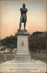 Statue of Sir Stamford Raffles - Founder of Singapore Southeast Asia Postcard Postcard