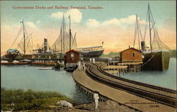 Government Docks and Railway Terminal Tampico, Mexico Postcard Postcard