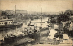 Vue d'ensemble de l'Avant-Port et du Pont de Recouvrance Brest, France Postcard Postcard