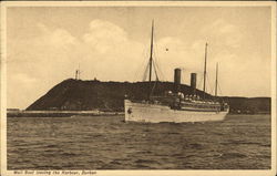 Mail Boat Leaving the Harbour Durban, South Africa Postcard Postcard