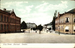 Looking Up King Street Karlstad, Sweden Postcard Postcard