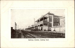 Railway Station, Looking East Postcard