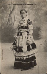 Woman in Festival Costume Quimper, France Postcard Postcard