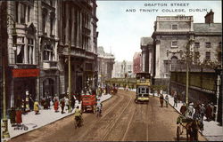 Grafton Street and Trinity College Postcard