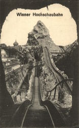 Wiener Hochschaubahn Roller Coaster Postcard