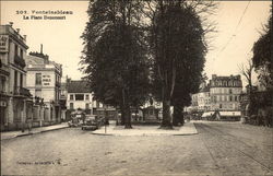 La Place Denecourt Fontainebleau, France Postcard Postcard